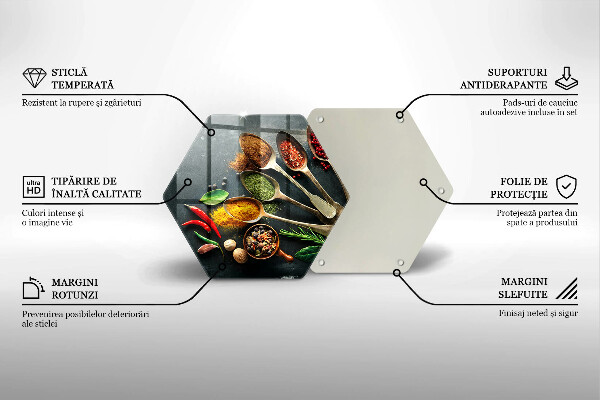 Glas Ceranfeldabdeckung Küchenlöffel mit Gewürzen