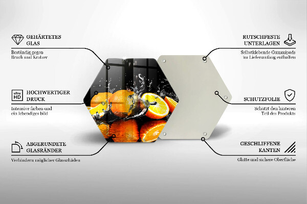 Glas Ceranfeldabdeckung Saftige Orangenfrucht