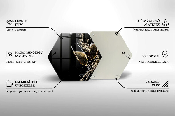 Glas Ceranfeldabdeckung Gläser Champagner