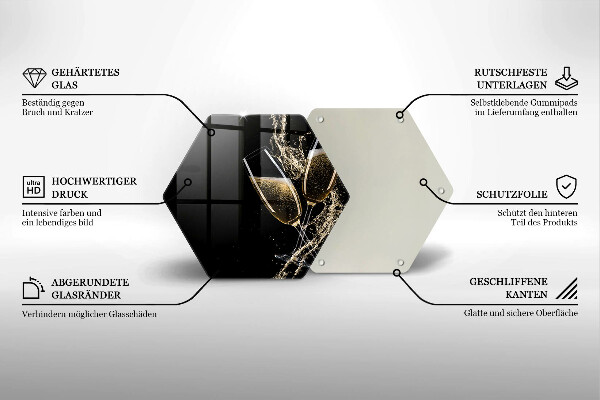 Glas Ceranfeldabdeckung Gläser Champagner
