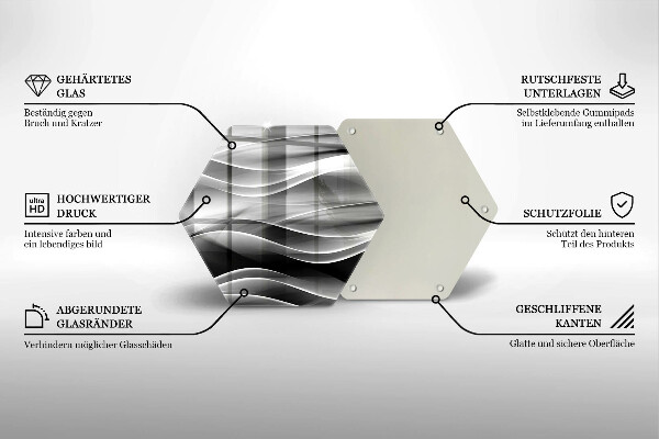 Glas Herdabdeckplatte Abstraktion sanfte Linien
