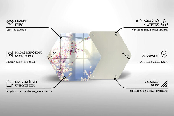 Glas Herdabdeckplatte Blühender Baum