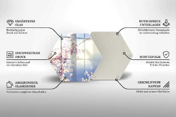 Glas Herdabdeckplatte Blühender Baum