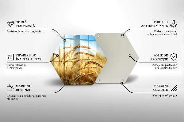 Glas Herdabdeckplatte Getreideähren auf dem Feld