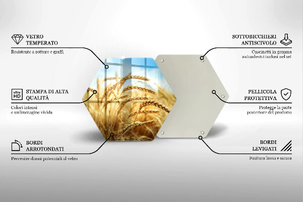 Glas Herdabdeckplatte Getreideähren auf dem Feld