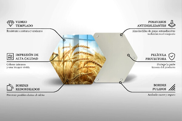 Glas Herdabdeckplatte Getreideähren auf dem Feld