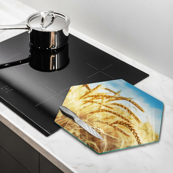 Glas Herdabdeckplatte Getreideähren auf dem Feld