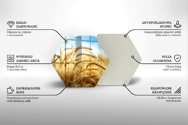Glas Herdabdeckplatte Getreideähren auf dem Feld