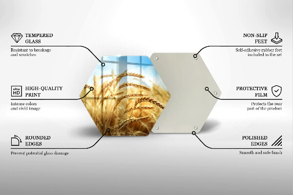 Glas Herdabdeckplatte Getreideähren auf dem Feld