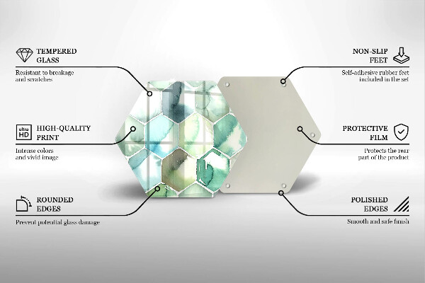 Glas Herdabdeckplatte Aquarell-Sechsecke