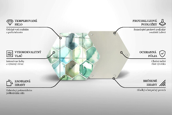 Glas Herdabdeckplatte Aquarell-Sechsecke