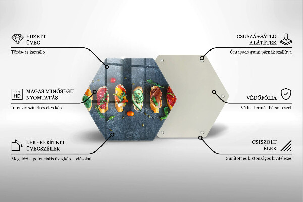 Glas Herdabdeckplatte Bunte Sandwiches