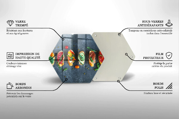 Glas Herdabdeckplatte Bunte Sandwiches