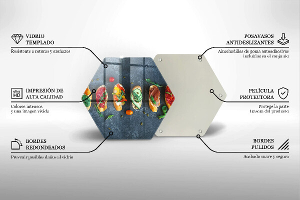 Glas Herdabdeckplatte Bunte Sandwiches