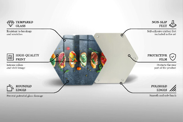 Glas Herdabdeckplatte Bunte Sandwiches