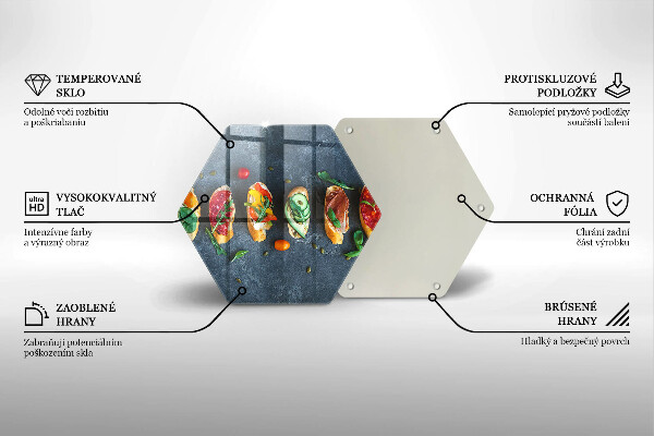 Glas Herdabdeckplatte Bunte Sandwiches