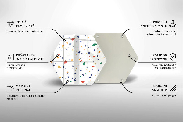 Glas Herdabdeckplatte Buntes Steingut