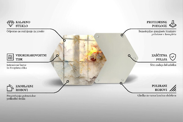 Glas Herdabdeckplatte Marmorstruktur mit Gold