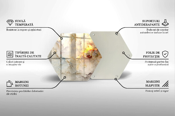 Glas Herdabdeckplatte Marmorstruktur mit Gold