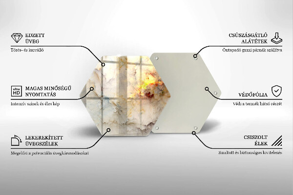 Glas Herdabdeckplatte Marmorstruktur mit Gold