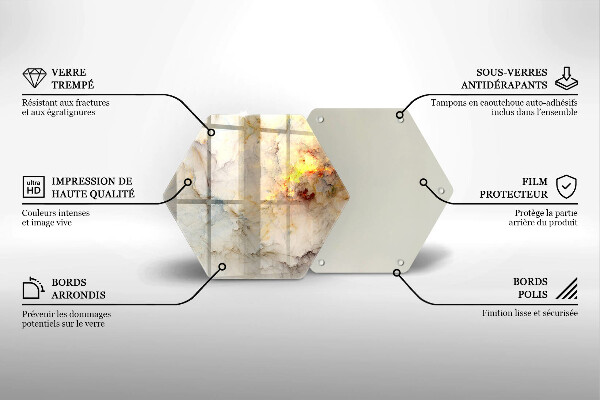 Glas Herdabdeckplatte Marmorstruktur mit Gold