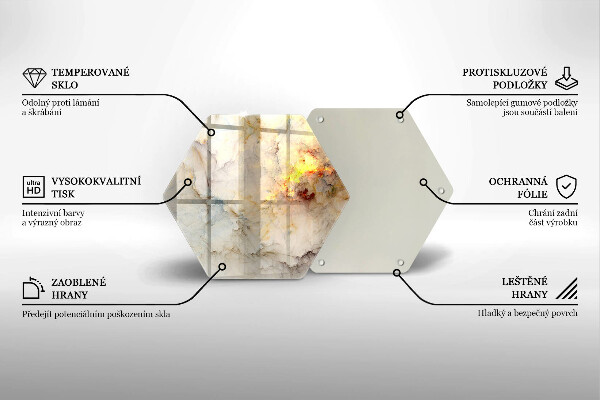 Glas Herdabdeckplatte Marmorstruktur mit Gold