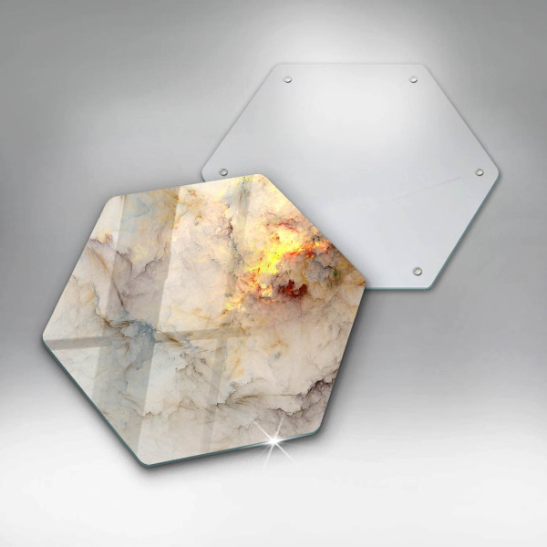 Glas Herdabdeckplatte Marmorstruktur mit Gold