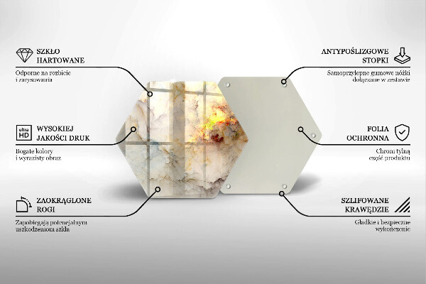 Glas Herdabdeckplatte Marmorstruktur mit Gold