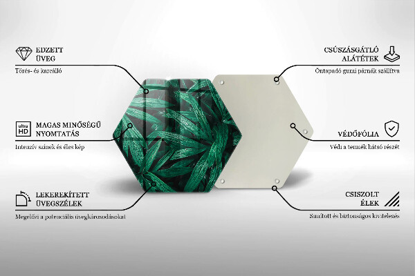 Glas Herdabdeckplatte Pflanzenblätter