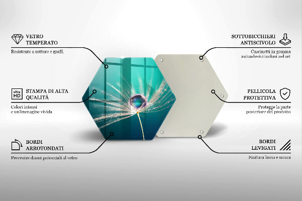 Glas Herdabdeckplatte Tau auf einem Löwenzahn