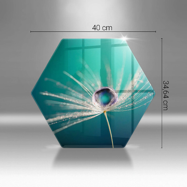 Glas Herdabdeckplatte Tau auf einem Löwenzahn