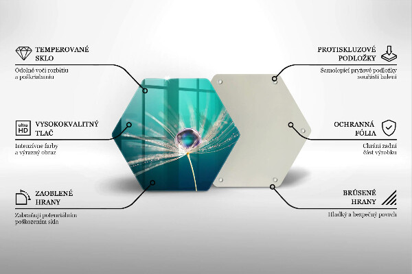 Glas Herdabdeckplatte Tau auf einem Löwenzahn