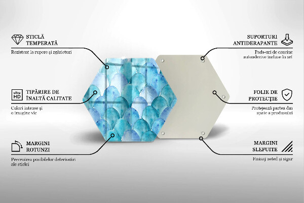 Glas Herdabdeckplatte Aquarellskalen