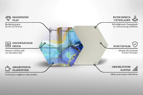 Glas Herdabdeckplatte Gebrochener Goldstein