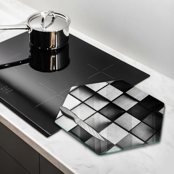 Glas Herdabdeckplatte 3D-Geometriehintergrund