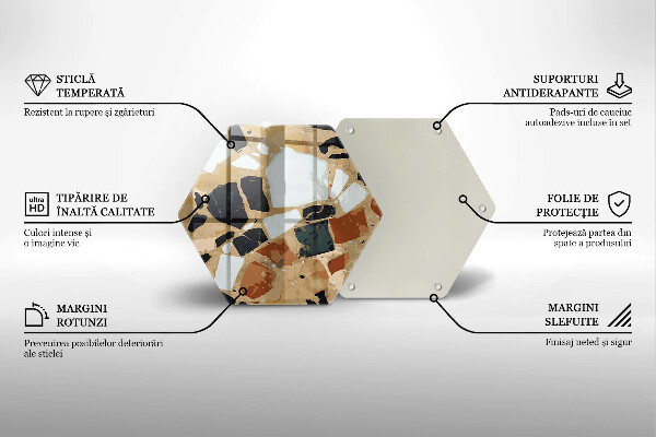 Glas Herdabdeckplatte Dekorativer Steinteller