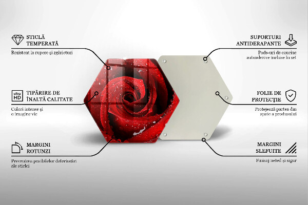 Glas Herdabdeckplatte Rosenblütenblätter