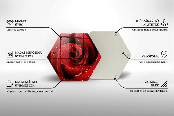 Glas Herdabdeckplatte Rosenblütenblätter