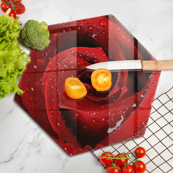 Glas Herdabdeckplatte Rosenblütenblätter