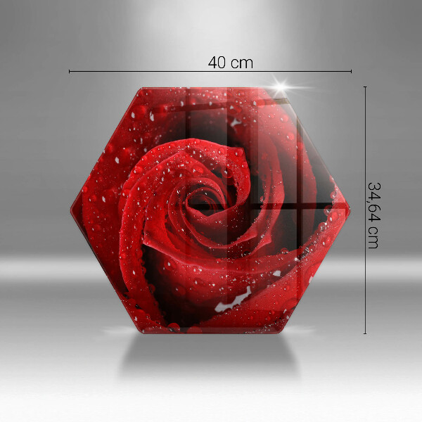 Glas Herdabdeckplatte Rosenblütenblätter