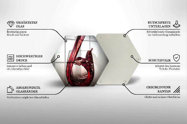 Glas Herdabdeckplatte Glas und Rotwein