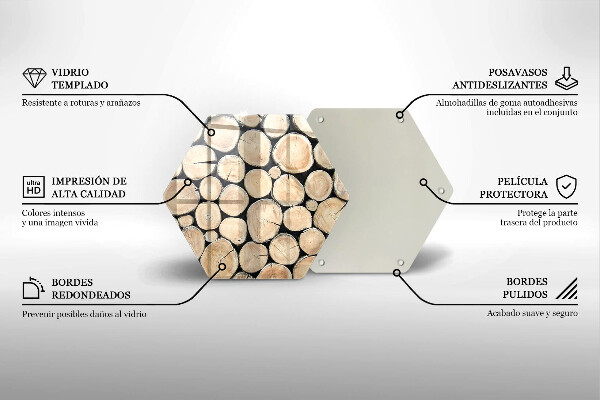 Glas Herdabdeckplatte Baumstämme aus Holz