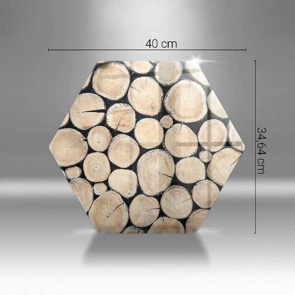 Glas Herdabdeckplatte Baumstämme aus Holz