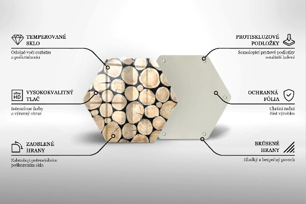 Glas Herdabdeckplatte Baumstämme aus Holz