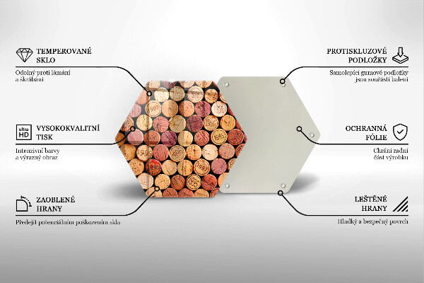 Glas Herdabdeckplatte Weinkorken-Muster