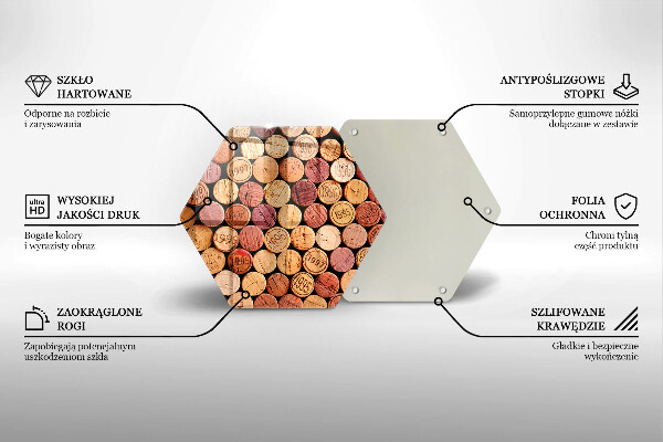 Glas Herdabdeckplatte Weinkorken-Muster