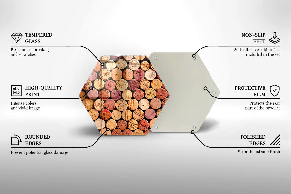 Glas Herdabdeckplatte Weinkorken-Muster