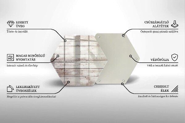 Glas Herdabdeckplatte Alte Holzbretter