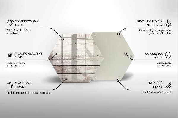 Glas Herdabdeckplatte Alte Holzbretter