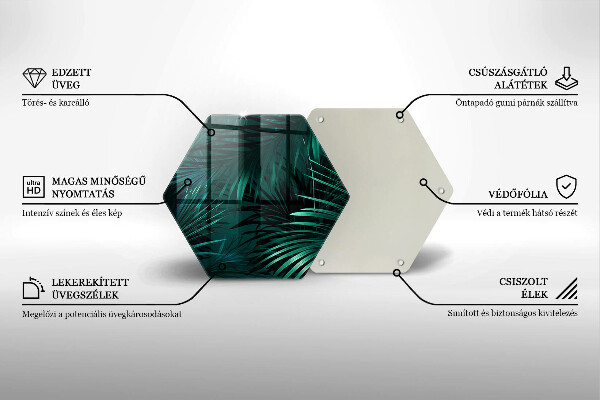 Glas Herdabdeckplatte Wilde Dschungelblätter